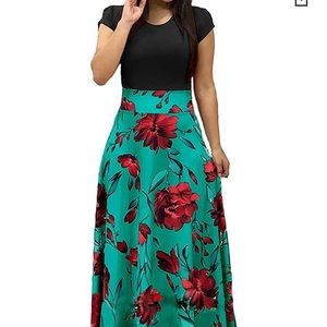 Newchoice Floral Long Maxi Dress with Pockets
